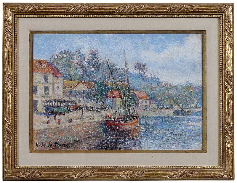 Appraisal: Hughes Claude Pissarro French born Moored Boat signed lower left