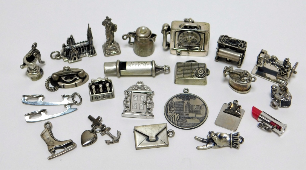 Appraisal: PC BEAU STERLING SILVER ARTICULATED CHARMS Rhode Island th CenturyIncludes