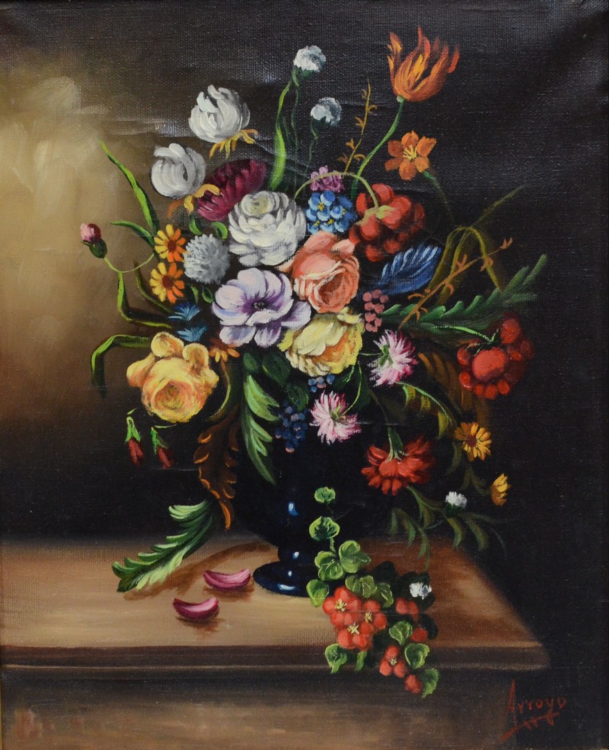 Appraisal: Arroyo th Century oil on canvas Floral Still Life signed