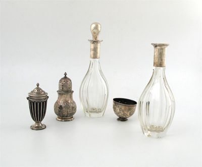 Appraisal: A mixed lot including A pair of cut-glass German liqueur