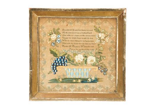 Appraisal: FINE NEW YORK SAMPLER Harriet Augusta Higgins Brooklyn Kings County