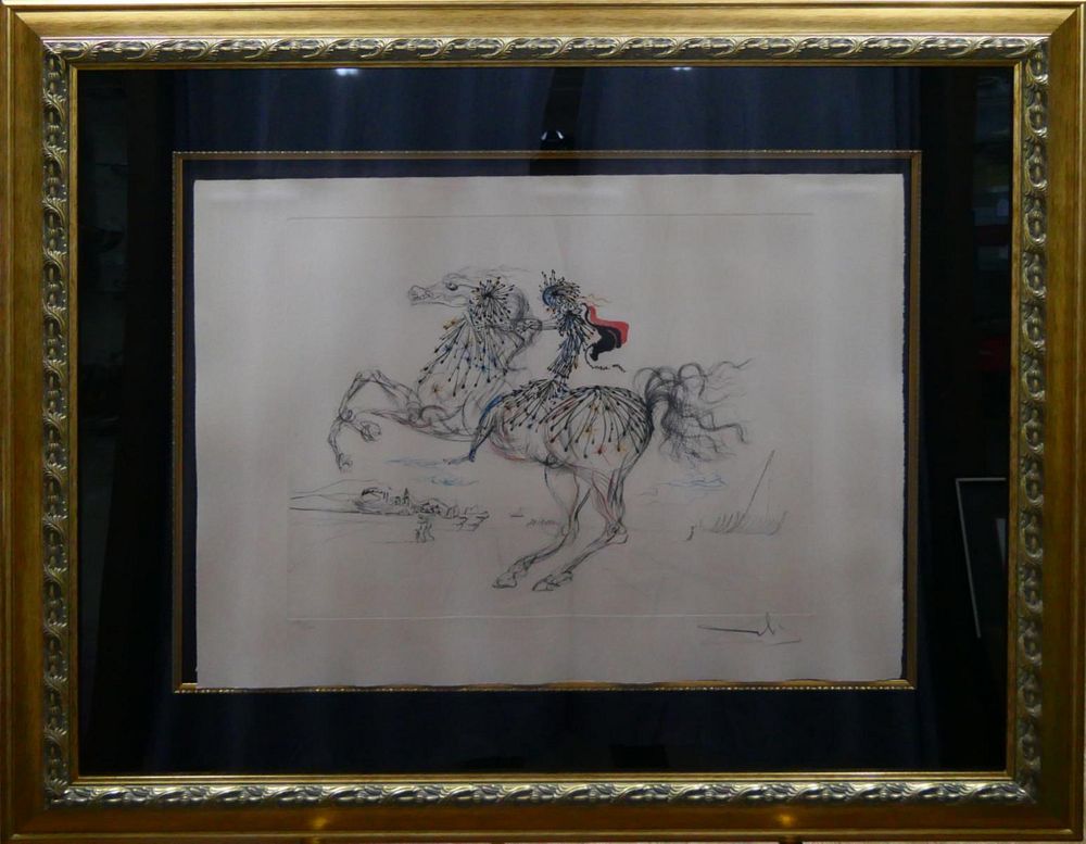 Appraisal: SALVADOR DALI LA CHEVAUCHEE HAND SIGNED ETCHING Salvador Dali La