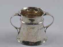 Appraisal: An Arts and Crafts two handled silver vase cm across