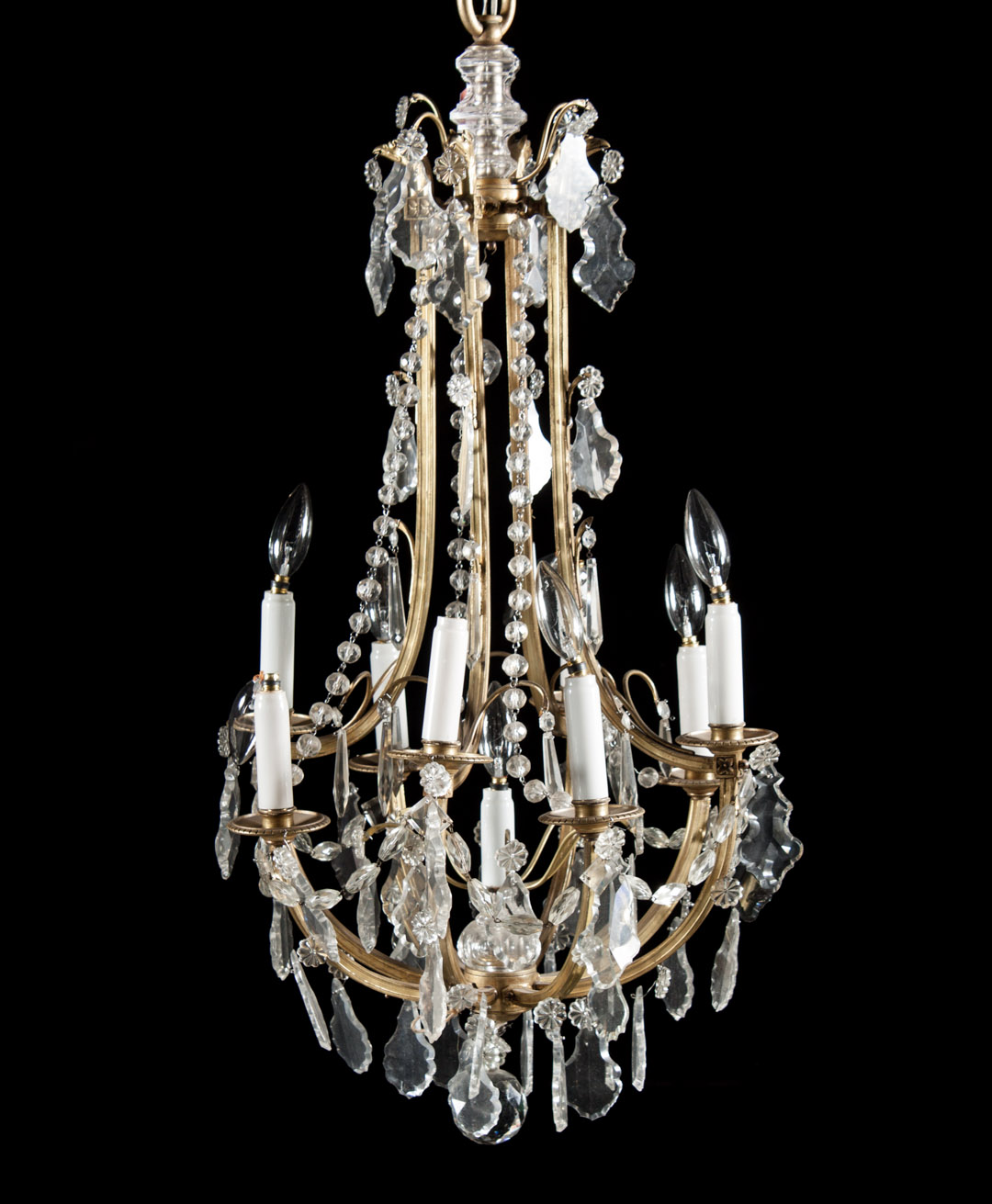 Appraisal: Louis XV style gilt-bronze chandelier early th century nine-light chandelier