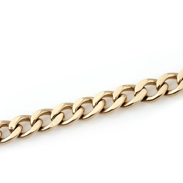 Appraisal: A k gold curb link bracelet gr length in