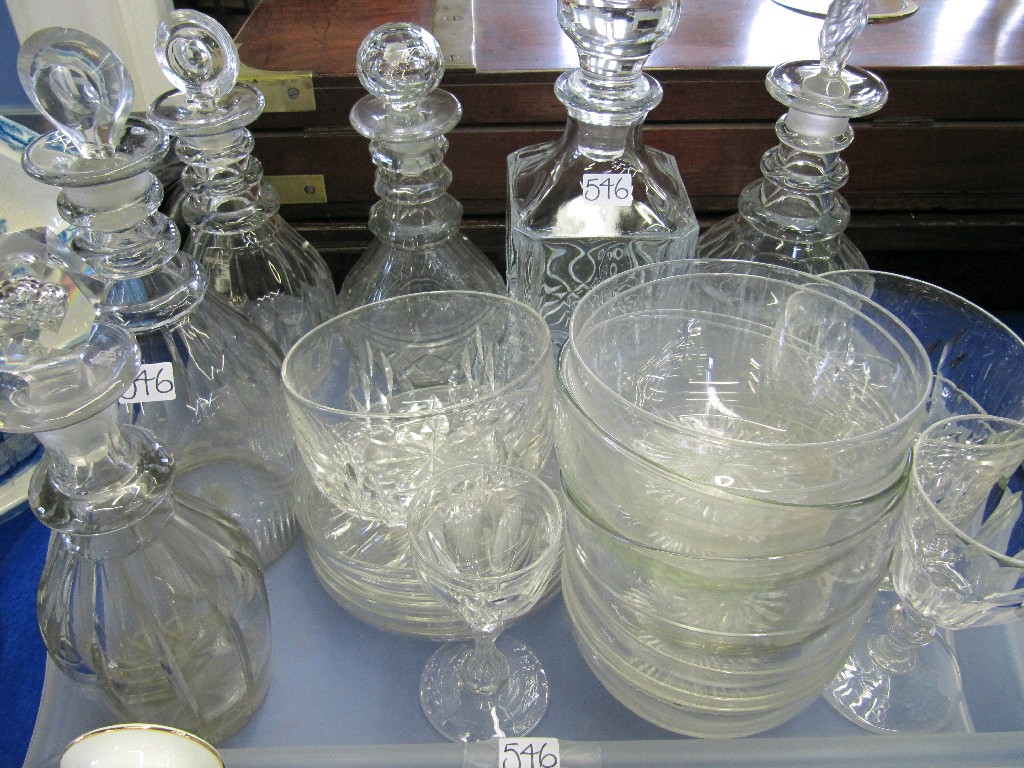 Appraisal: Lot comprising a tray of assorted glassware and three pieces