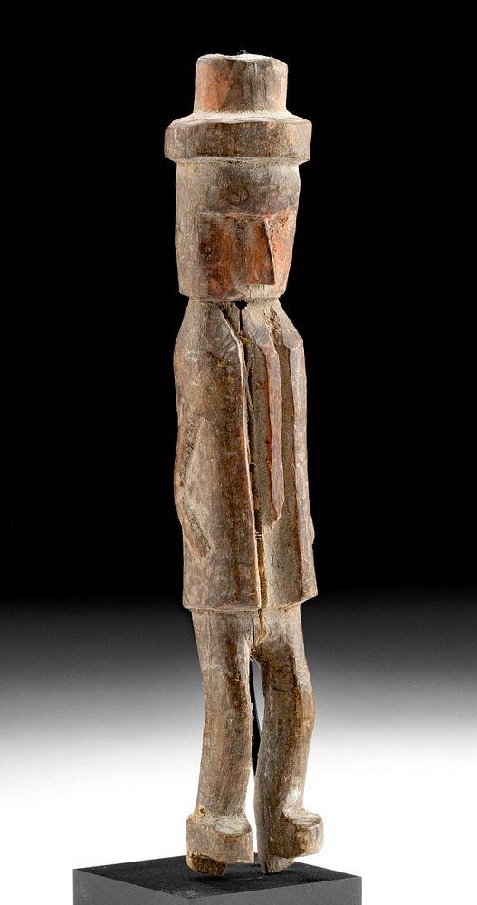 Appraisal: Early th C Panamanian Kuna Wood Figure w Top Hat