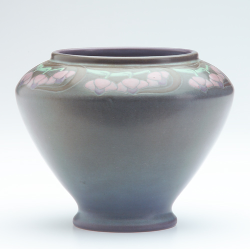 Appraisal: ROOKWOOD Incised matte vessel by Sara Sax with stylized pink