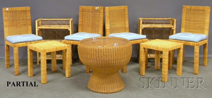 Appraisal: Eleven Pieces of Wrapped and Woven Furniture including a pair