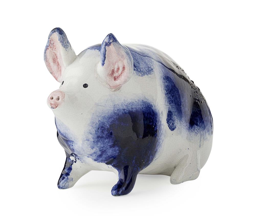 Appraisal: WEMYSS WARE A RARE SMALL PIG FIGURE CIRCA with sponged