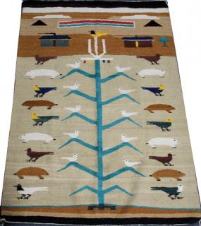 Appraisal: NAVAJO WOOL PICTORIAL RUG C NAVAJO WOOL PICTORIAL RUG C