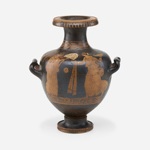 Appraisal: RED FIGURE HYDRIA painted terracotta h w d in cm