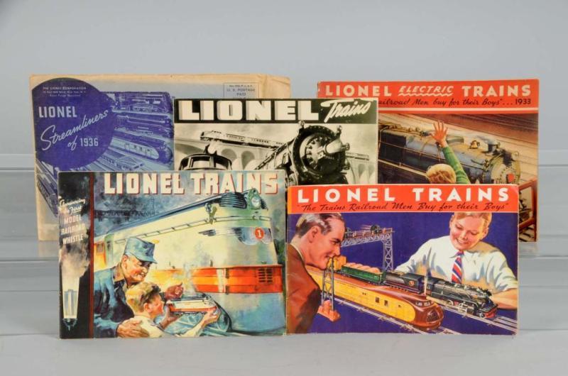 Appraisal: Lot of Lionel Train Catalogs Description Pre-war One is marked