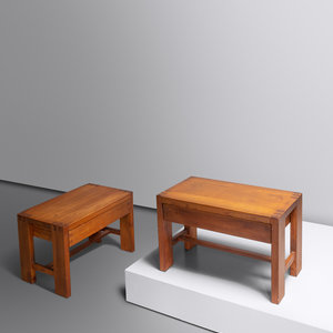 Appraisal: Pierre Chapo - Pair of Nightstands model T c elm