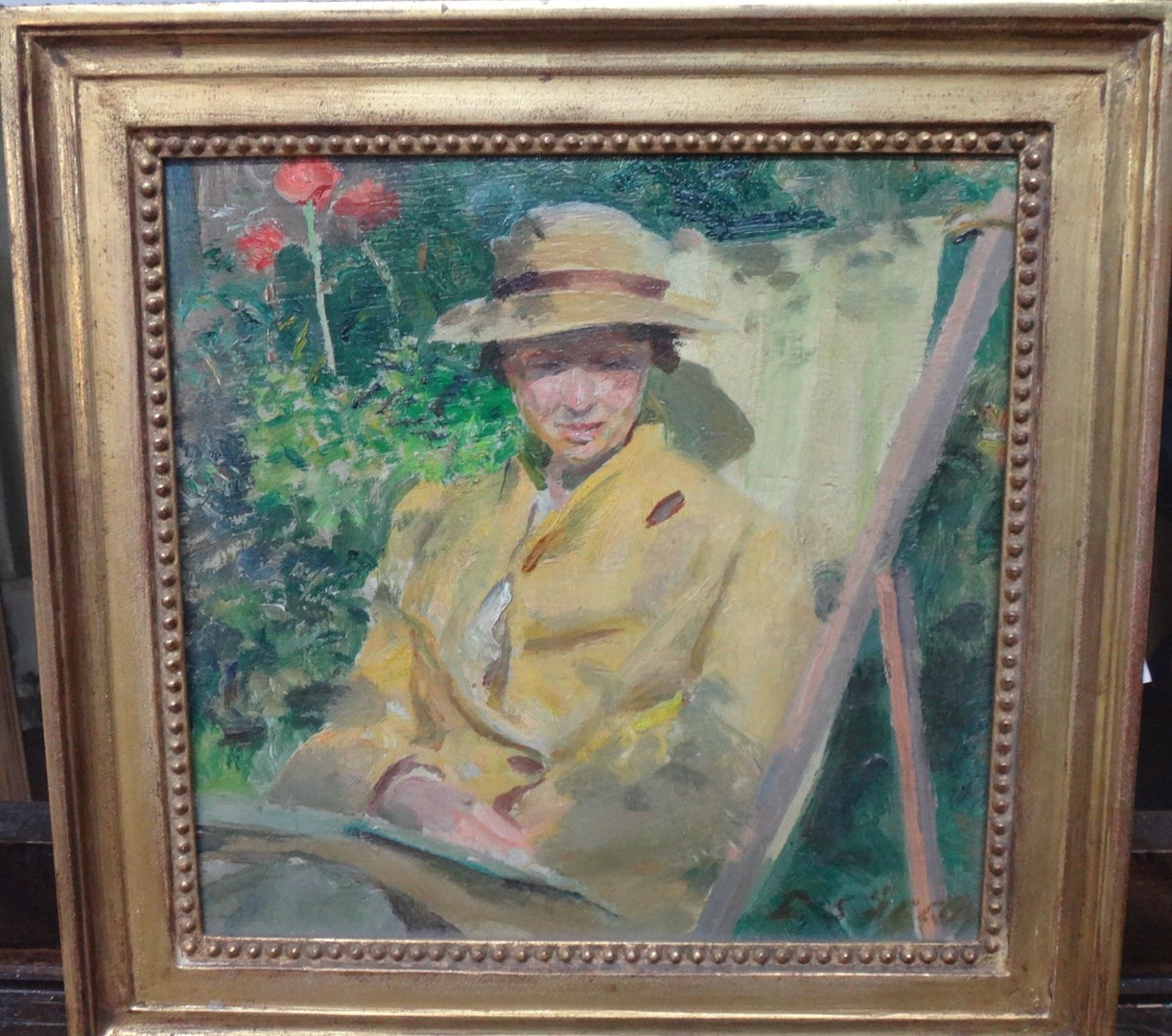 Appraisal: Douglas Stannus Gray - Kathleen in yellow in the garden