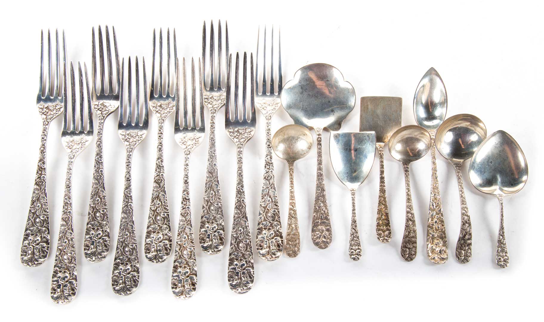 Appraisal: Schofield Baltimore Rose sterling flatware comprising pieces ozt t w