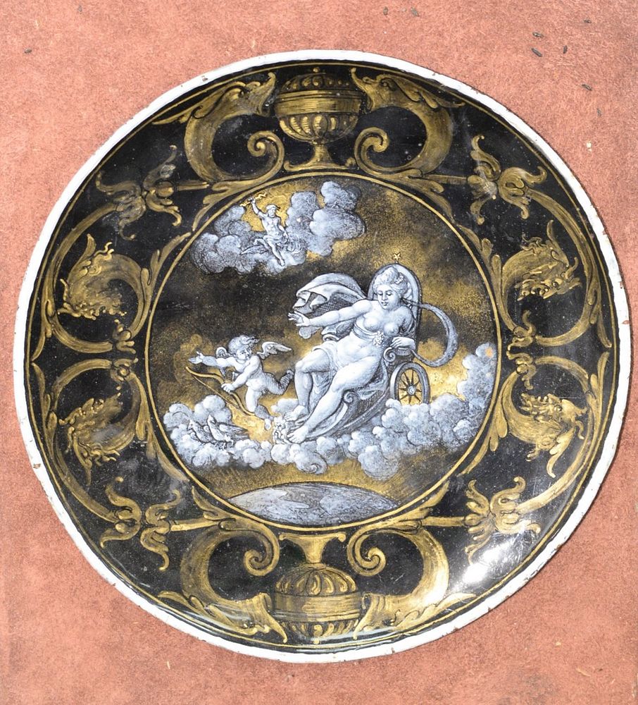 Appraisal: Limoges Enameled Plate on copper Renaissance style having God of