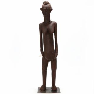 Appraisal: Cameroon Mileke Life carved wood mounted to a low metal