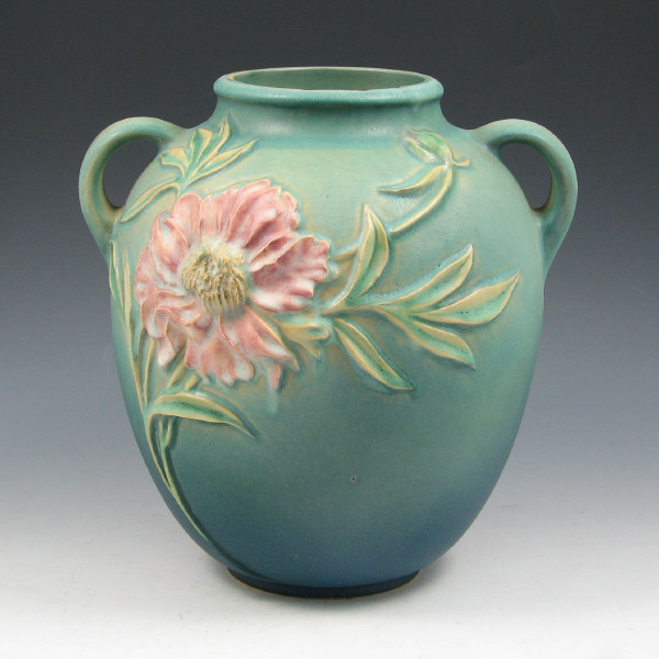 Appraisal: Rare Roseville experimental vase with applied and carved Chinese Peony