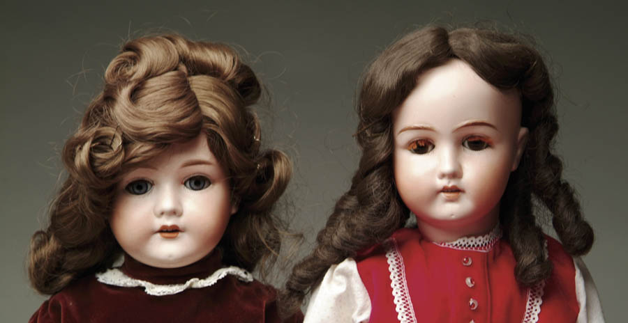 Appraisal: LOT OF TWO GERMAN BISQUE HEAD CHILD DOLLS - cm