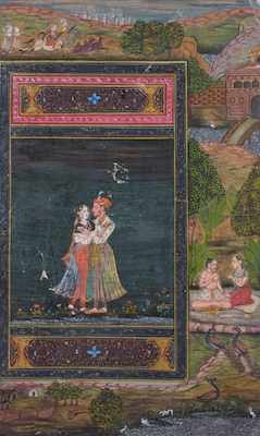 Appraisal: An Antique Indian Manuscript Illumination Meticulously painted in polychrome pigments