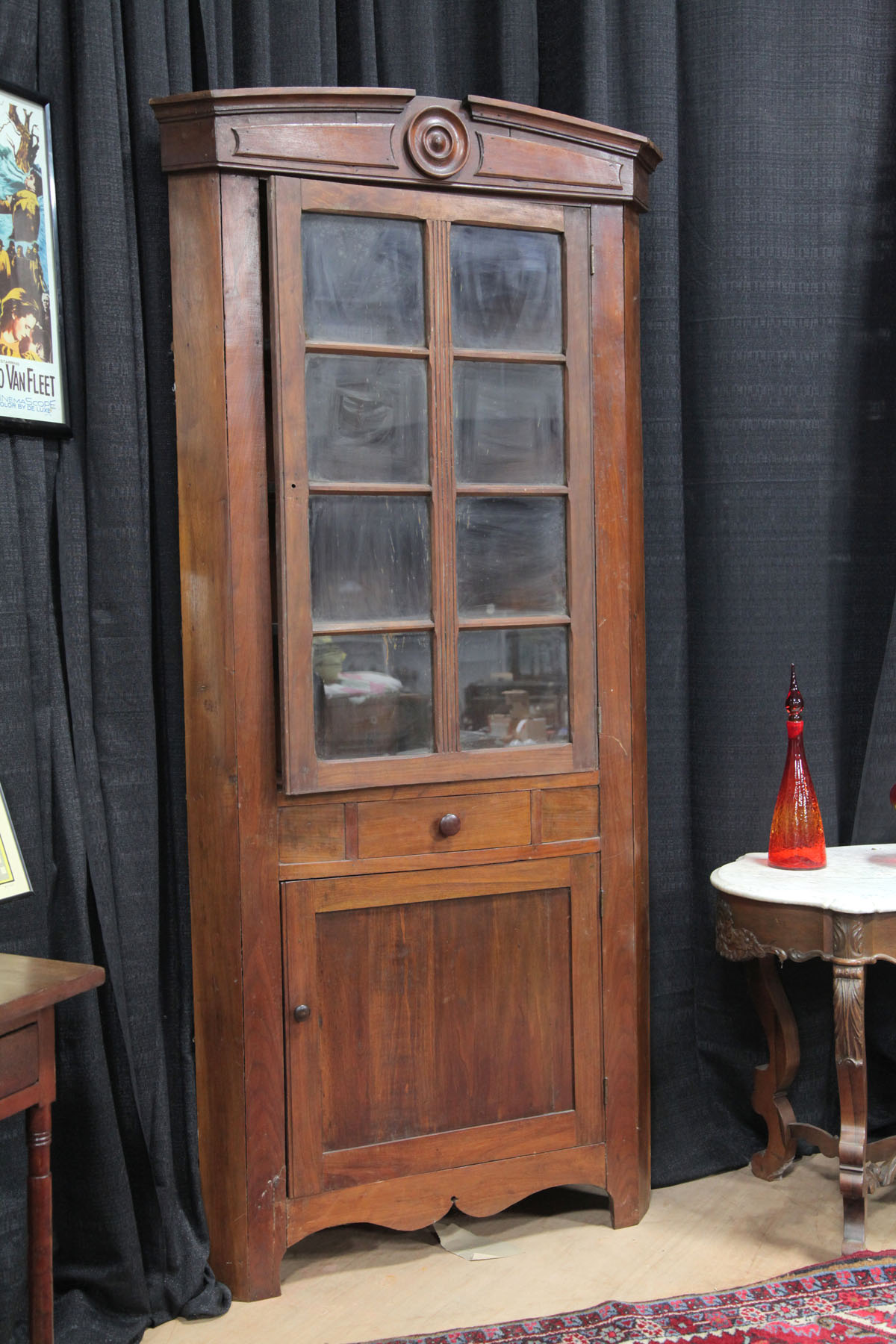 Appraisal: PAIR OF CORNER CUPBOARDS Morgan County Ohio first half th