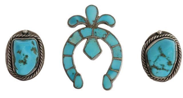 Appraisal: lot of Southwest turquoise jewelry including silver brooch content unknown