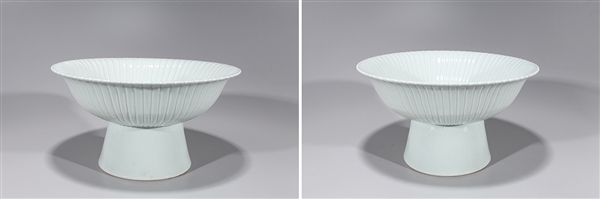 Appraisal: Pair of Chinese large white glazed porcelain stem bowls overall