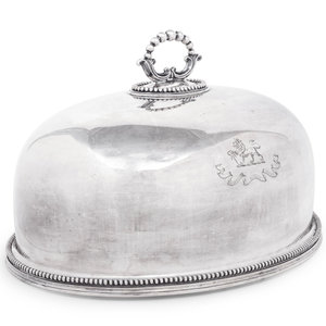 Appraisal: An English Silver-Plate Cloche Sheffield th Century engraved with a