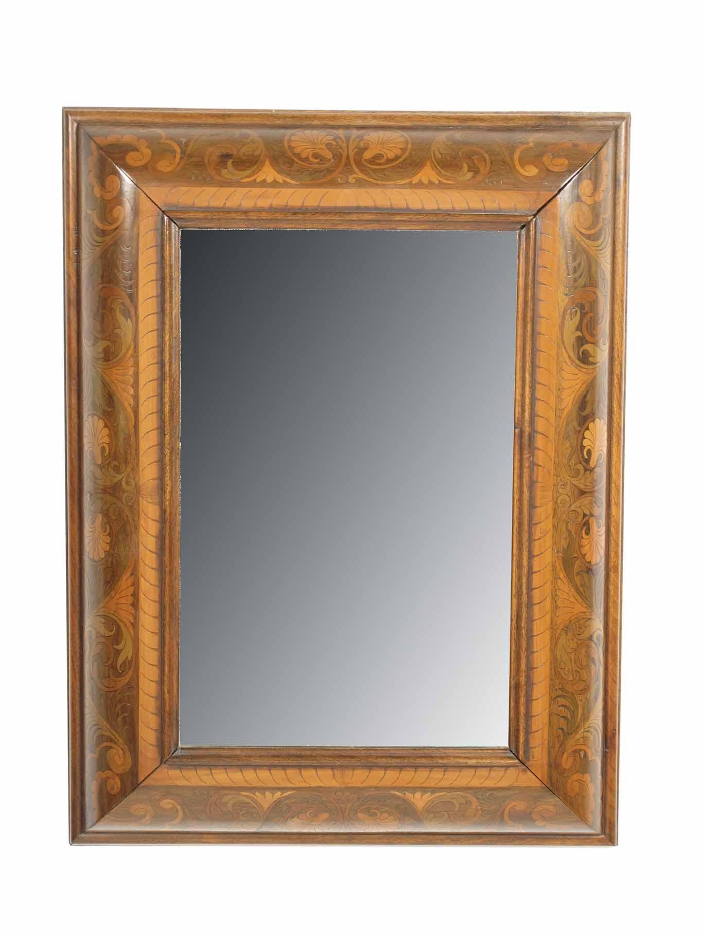 Appraisal: A Dutch cushion frame and marquetry wall mirror