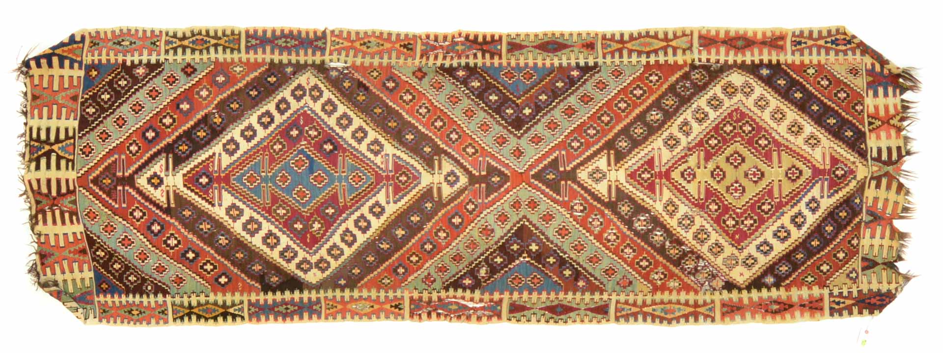 Appraisal: Antique Caucasian Kelim runner approx x Caucasus circa Condition AS