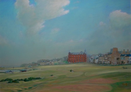 Appraisal: ANDREW CUMMING SCOTTISH CONTEMPORARY THE EIGHTEENTH FAIRWAY ST ANDREWS Acrylic