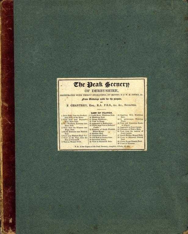 Appraisal: CHANTREY FRANCIS THE PEAK SCENERY OF DERBYSHIRE the plates twenty