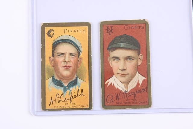 Appraisal: Pair of T- baseball cards Cards include Albert Leifield Pittsburg