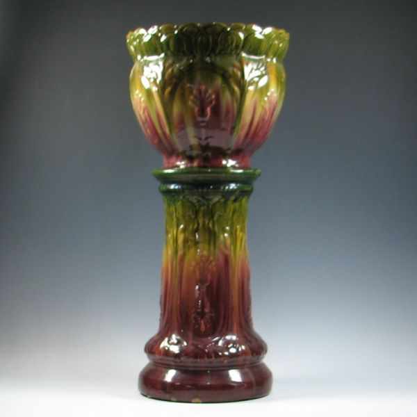 Appraisal: Brush McCoy ''Sensation'' Jardiniere and Pedestal jardiniere is unmarked crack