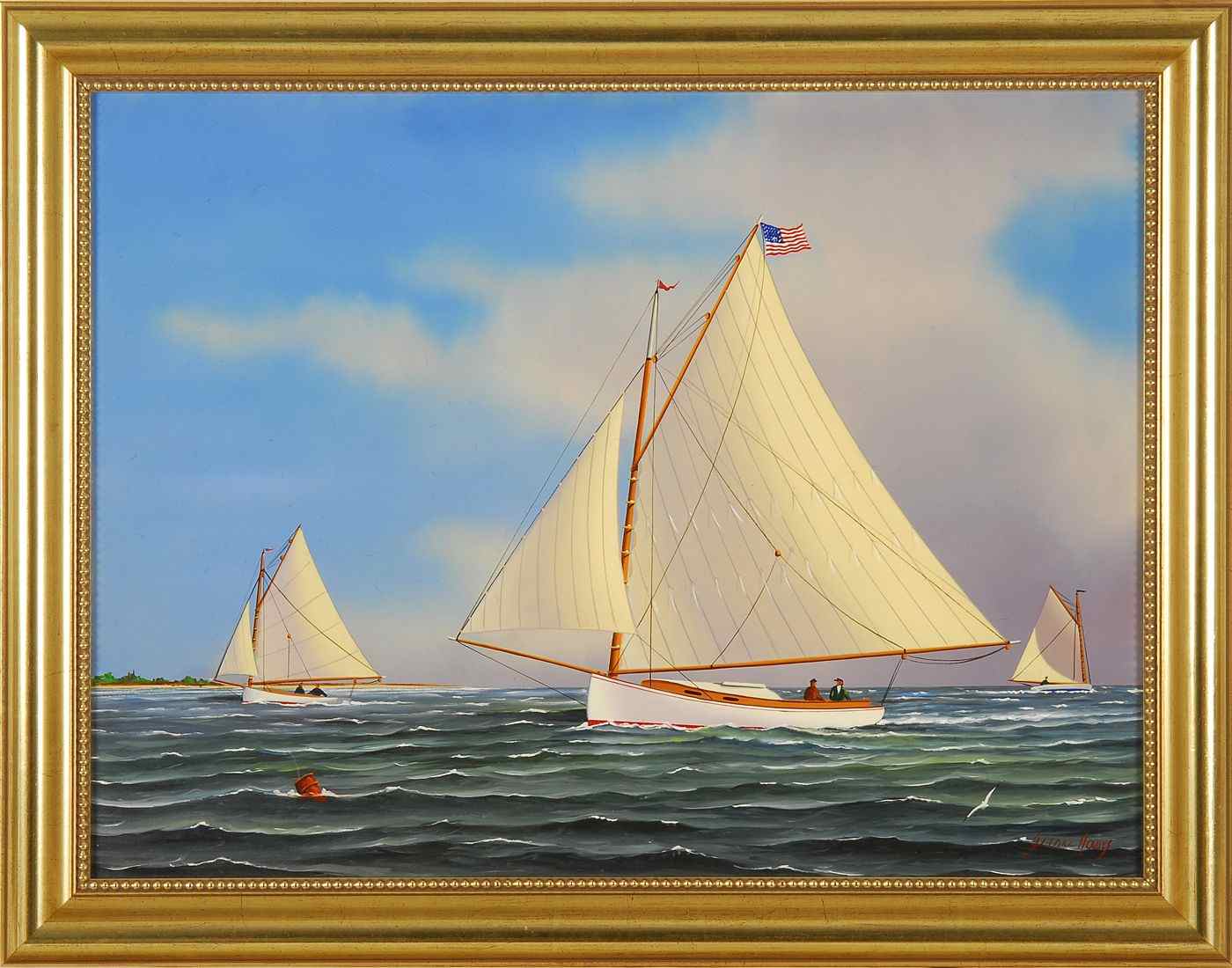 Appraisal: JEROME HOWESAmerican b Catboats Off Nantucket'' Signed lower right ''Jerome