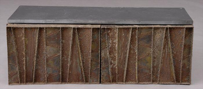 Appraisal: PAUL EVANS SIDEBOARD Welded and enameled steel the slate top