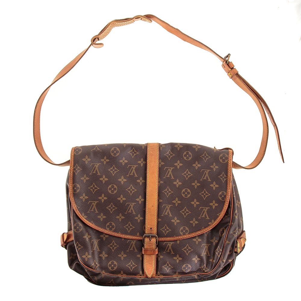 Appraisal: A Louis Vuitton Monogram Saumur A brown and tan Monogram