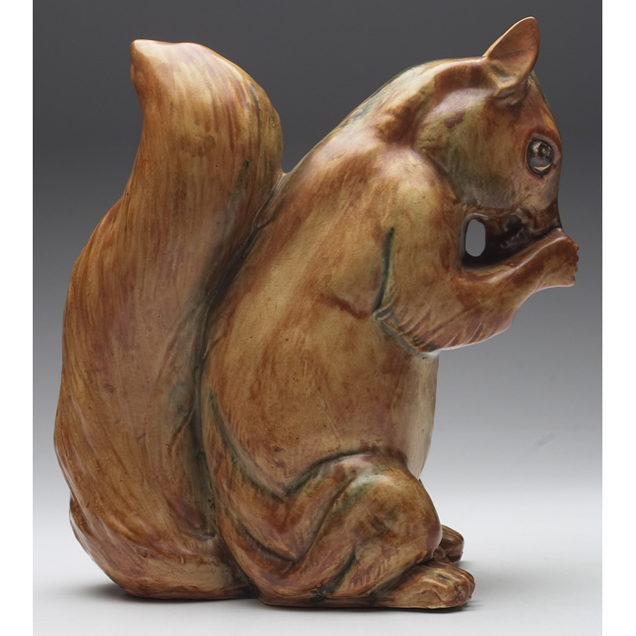 Appraisal: Unusual Weller garden ornament squirrel marked ''w x ''h restored