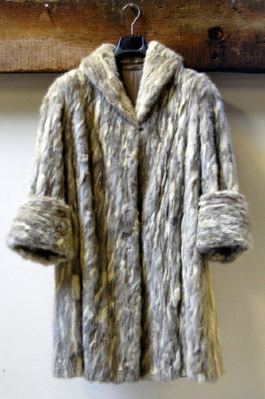 Appraisal: Lady's grey white mink fur coat with deep cuffed sleeves