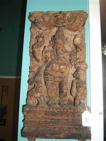 Appraisal: An antique Indian carved wooden figure of Ganesh high