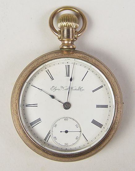 Appraisal: Elgin Pocket Watch Circa Elgin safety pinion watch jewel floral