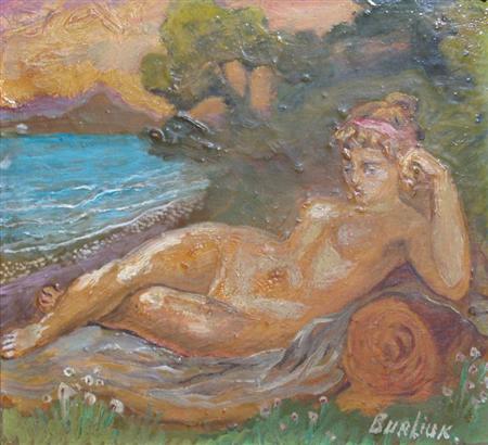 Appraisal: David Burliuk Russian American - Reclining Female Nude by the