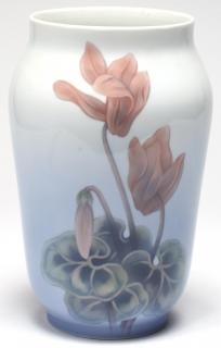 Appraisal: Royal Copenhagen Cyclamen Flower Vase On blue gradient H Minor