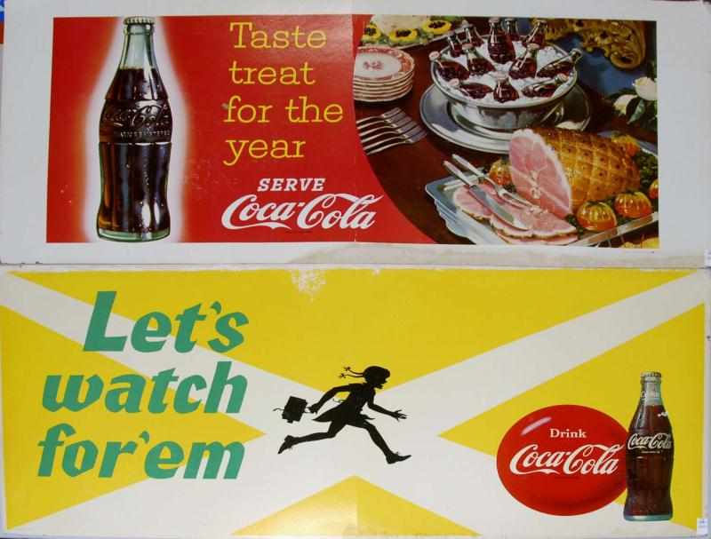 Appraisal: Large Coca-Cola Cardbaord Advertising Signs Circa - Condition Excellent Size