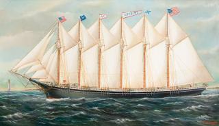 Appraisal: Reginald E Nickerson Six-Masted Schooner Wyoming signed and dated R