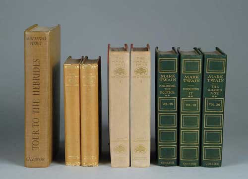 Appraisal: EIGHT ASSORTED BOOKS INCLUDING MARK TWAIN HAWTHORNE AND BOSWELL CONDITION