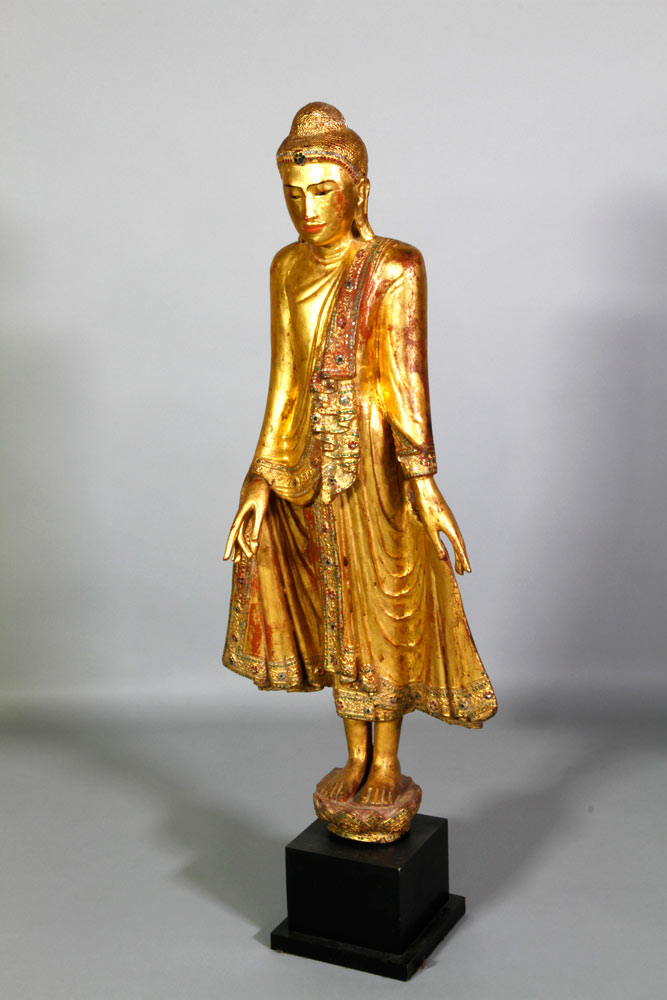 Appraisal: - Thai th C Gilt Wood Buddha Gilt wood Buddha