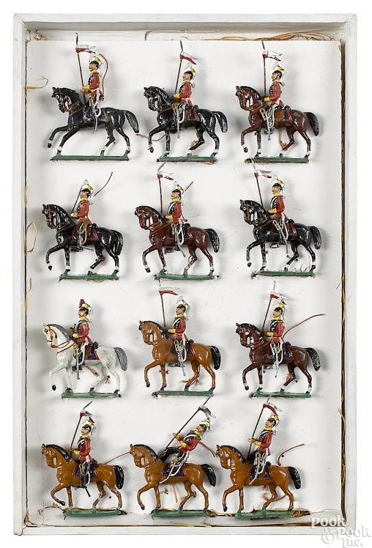 Appraisal: Heyde lead English Lancers toy soldiers Heyde painted lead English