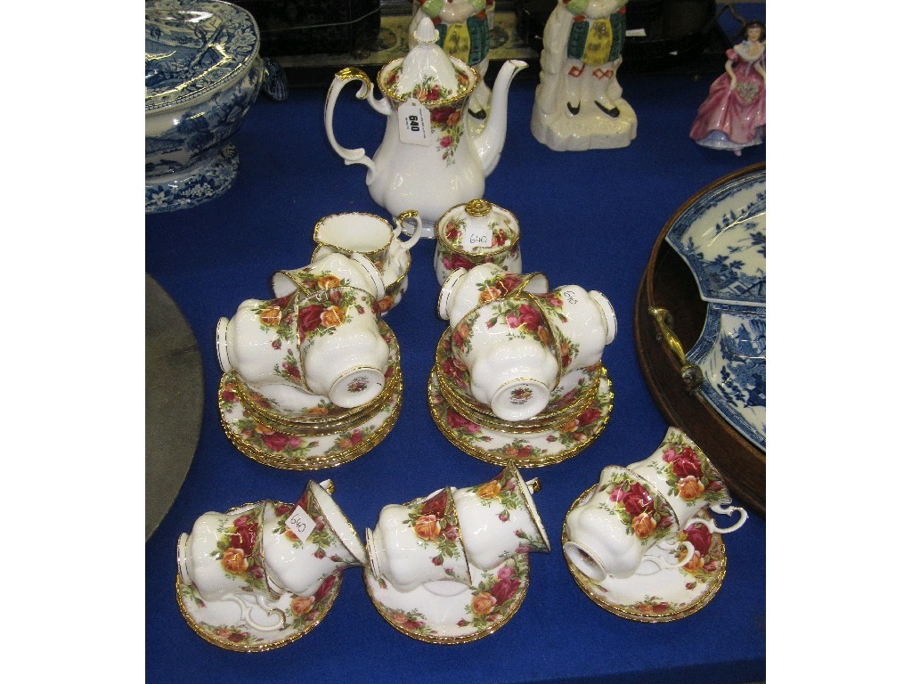 Appraisal: Royal Albert Old Country Roses coffee set and six tea